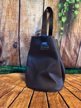 Esprit Dark Brown Leather Shoulder Bag